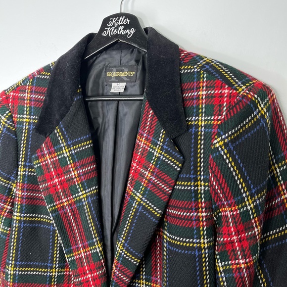 Vintage 90’s Plaid Blazer Jacket - Picture 2 of 4